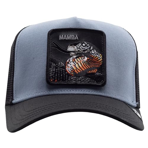 Goorin Bros. Limited Edition Mamba Trucker Cap Unisex Slate Baseballmütze aus Stoff Snapback verstellbar Cobra Patch Blau Grau, blau, One size Goorin Bros. Limited Edition Mamba Trucker Cap Unisex Slate Baseballmütze aus Stoff Snapback verstellbar Cobra Patch Blau Grau, blau, One size von Goorin Bros.