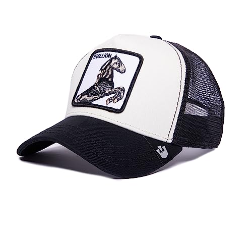 Goorin Bros. The Farm Original Core Unisex Adjustable Snapback Trucker Hat, Black/White (The Stallion), One Size, Schwarz/Weiß (Der Hengst), EinheitsgröÃŸe von Goorin Bros.