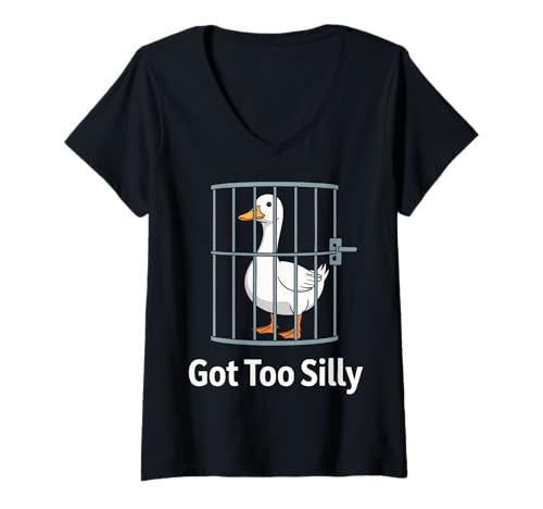 Damen Gans wurde zu albern T-Shirt mit V-Ausschnitt Damen Gans wurde zu albern T-Shirt mit V-Ausschnitt von Goose Animal Bird