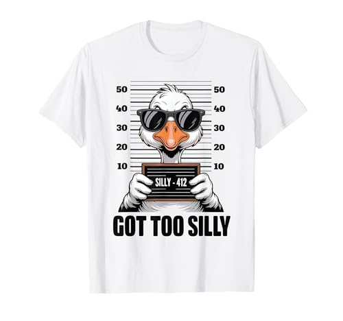 Got Too Silly Lustiges Gänsegesicht mit Mugshot-Humor für Herren und Damen T-Shirt Got Too Silly Lustiges Gänsegesicht mit Mugshot-Humor für Herren und Damen T-Shirt von Goose Mugshot Face