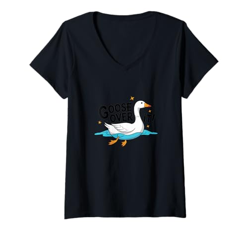 Damen Goose Over It - Gans - Funny Gosling T-Shirt mit V-Ausschnitt Damen Goose Over It - Gans - Funny Gosling T-Shirt mit V-Ausschnitt von Goose Over It