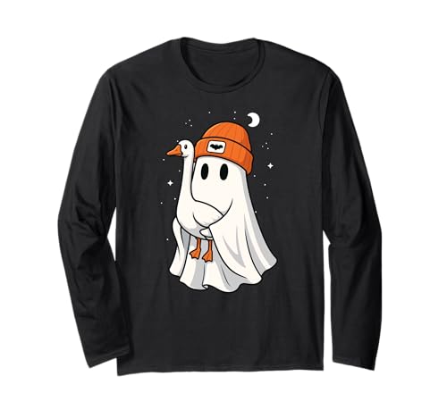 Ghost Goose Halloween Tierliebhaber Beenie Hut Jungen Mädchen Langarmshirt Ghost Goose Halloween Tierliebhaber Beenie Hut Jungen Mädchen Langarmshirt von GooseAxis1