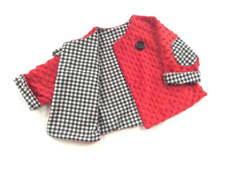 Kinder Roter Minky Mantel Jacke Personalisiert Kinderjacke Roter von GooseGooseDuckDesign