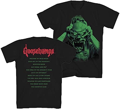 Goosebumps Herren T-Shirt The Haunted Mask mit Buchliste vorne und hinten - Schwarz - XX-Large Goosebumps Herren T-Shirt The Haunted Mask mit Buchliste vorne und hinten - Schwarz - XX-Large von Goosebumps