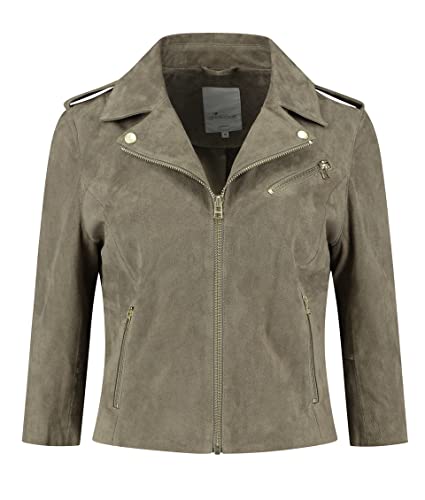 Goosecraft Damen GC Alanis morisette Leather Jacket, Olive, XXL von Goosecraft