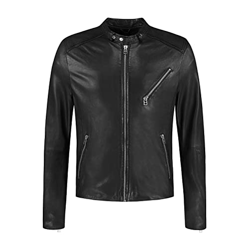 Goosecraft Herren GC Belfast biker Leather Jacket, BLACK, XL von Goosecraft