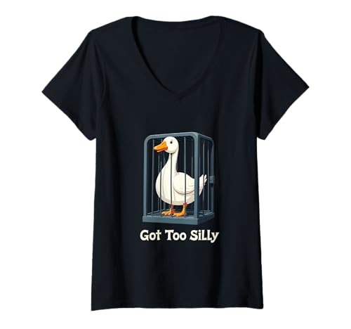 Damen Lustige Gänsezitate Got Too Silly Goose for Goose Lover T-Shirt mit V-Ausschnitt Damen Lustige Gänsezitate Got Too Silly Goose for Goose Lover T-Shirt mit V-Ausschnitt von Gooses Funny Goose Quote Got Too Silly Goose Shirt