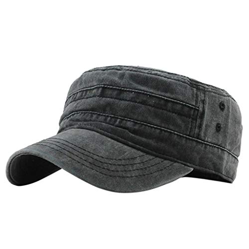 Goosuny Army Kappe Baumwolle Herren Damen Military Army Stil Cap Sommer Flat Top Verstellbare Sonnen Kappe Distressed Outdoor Basecap Mütze für Wandern und Sport von Goosuny