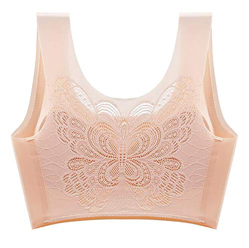 Goosuny Sport BH Damen Push up Starker Halt Große Brüste Sport-BH ohne Bügel Bustier Zero Feel Seamfree Bralette Top Gepolstert Yoga Bra Top Schmetterling Rücken Fitness Jogging von Goosuny