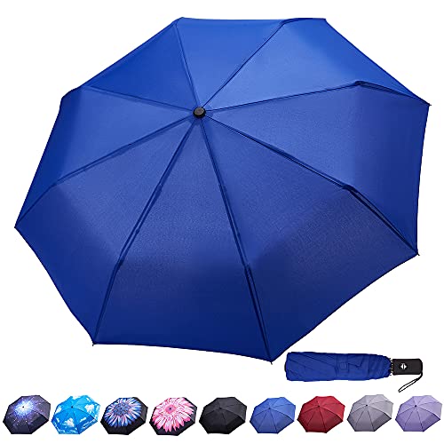 Goothdurs Travel Compact Regenschirm - Automatisch Kleiner Mini Leicht Faltschirm für Damen & Herren, B3-Sapphire Blue, von Goothdurs