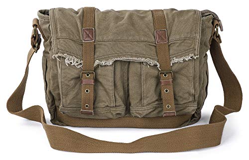 Gootium Canvas Messenger Bag - Vintage Umhängetasche Fransen Stil Satchel, armee-grün (Grün) - 80808AMG von Gootium