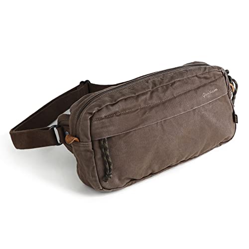 Gootium Herren Crossbody Pack – Canvas Daily Essentials Sling Bag Small Shoulder Backpack, Umber, Medium von GOOTIUM