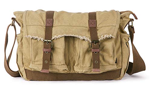 Gootium Unisex Shoulder Frayed Style Boho Purse Messenger Bag, Umhängetasche, Khaki Gootium Unisex Shoulder Frayed Style Boho Purse Messenger Bag, Umhängetasche, Khaki von GOOTIUM