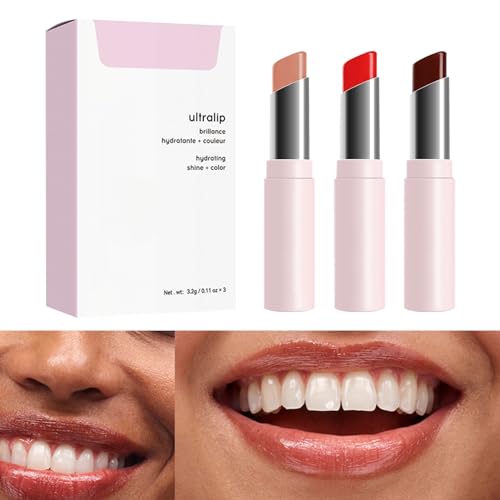 Feuchtigkeitsspendender Lippenbalsam für trockene Lippen,3er-Set feuchtigkeitsspendender wasserfester Lippenbalsam gegen trockene Lippen | Gesichts-Make-up für Mädchen für Zuhause, Arbeit, Goowafur von Goowafur