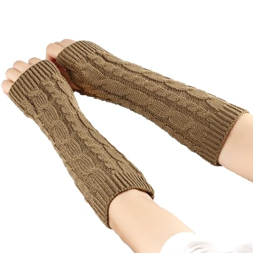 Goowafur Armstulpen Winterwärmer,Armstulpen,Lange Armwärmer-Strickhandschuhe - Weiche und dehnbare halbe Finger-Winter-warme gestrickte Armstulpen für Familie, Freunde von Goowafur