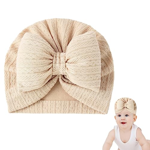 Goowafur Babys Turban-Brötchenknoten - Turban-Kopftücher aus Baumwolle mit Schleife und Knoten - Niedliche und gemütliche Turban-Kopftücher aus Baumwolle, Kinder-Kopftuch, Kindergarten-Turban von Goowafur