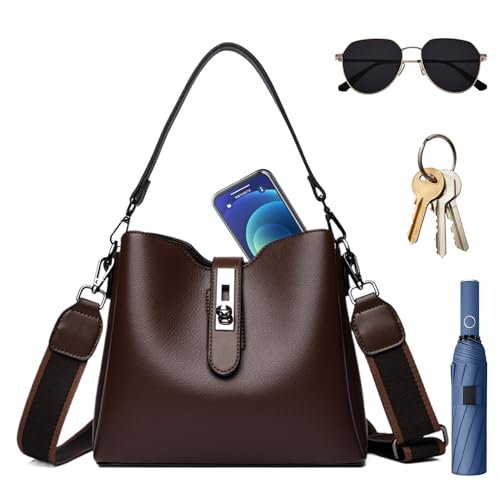 Goowafur Eimer Tasche,Modische Vintage Leder Eimerhandtasche | Leder Schultertasche Mit Verstellbarem Trageriemen Für Alltag Goowafur Eimer Tasche,Modische Vintage Leder Eimerhandtasche | Leder Schultertasche Mit Verstellbarem Trageriemen Für Alltag von Goowafur