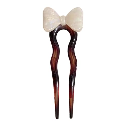 Goowafur Haarstäbchen für langes Haar,Haarstäbchen für Dutts, Chinesischer Haarstab, Niedliche Fliege, ästhetische U-förmige Damen-Kopfbedeckung, Haarschmuck im französischen Retro-Stil von Goowafur