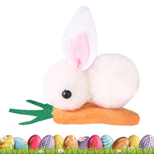 Goowafur Hasen-Haarspange, Hasen-Haarnadel - Hasen-Karotten-Haarspange für Ostern,Plüschhasen-Karotten-Haarnadel-Haarspangen für Mädchen und Frauen, Haarschmuck für den Ostertag von Goowafur