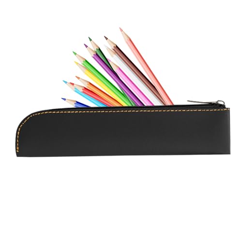 Goowafur Stiftkoffer, Stiftbeutel - Bleistift -Fallbeutel | Tragbarer PU -Leder -Briefpapierorganisator mit Zipper Mode große Kapazitätsschule für Büro und Erwachsene von Goowafur