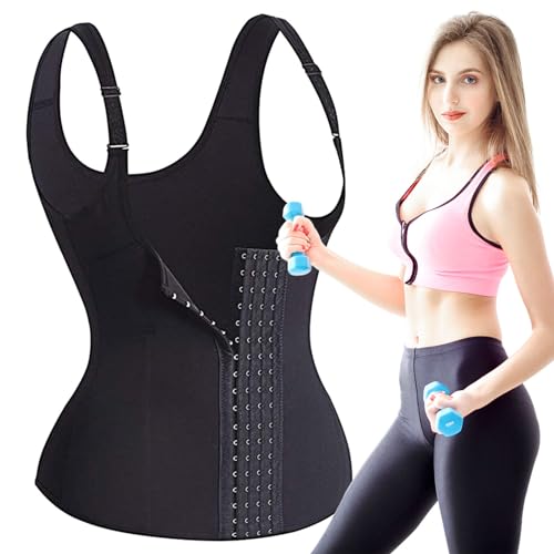 Goowafur Taillenmieder-Tanktop für Damen, schwarzes Korsett-Top, Shapewear | Schwarzes Korsett-Tanktop-Shapewear mit Neckholder-Taille,Taillenmieder für Body Shaper für den Alltag, Hochzeiten, Arbeit, von Goowafur