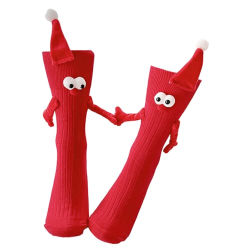 Haltende Hände Socken Magnet - Freundschaftssocken Magnet | 3D-Puppenpaar-Handsocken für Erwachsene, weihnachtliche Mid-Tube-Socken, süße Paare-Geschenke, Freundschaft Goowafur von Goowafur