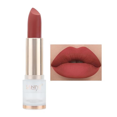 Lippenstift Langanhaltend,Hochpigmentierter wasserfester Lipgloss | Roter Lippenstift für Mädchen und Frauen, Nude-Lippenstift für den ganzen Tag, hochpigmentierte Farbe und sofortiger Glanz Goowafur von Goowafur