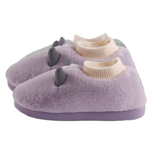 Plüsch-Hausschuhe, flauschige Hausschuhe für Damen | Rutschfeste, warme Schlafzimmer-Schlupfschuhe | Süße und gemütliche Indoor-Outdoor-Schuhe, weiche Plüsch-Hausschuhe für Männer und Frauen, Goowafur von Goowafur