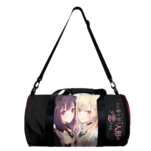 Anime My Dress-Up Darling Sporttasche für Männer und Frauen Turnbeutel, Kitagawa Marin/Shizuku Kuroe Hohes Volumen Cartoon-Muster Crossbody Tasche Yoga Tote Outdoor Casual Bag von Gooyeh