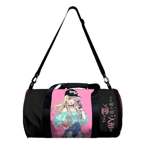 Anime My Dress-Up Darling Sporttasche für Männer und Frauen Turnbeutel, Kitagawa Marin/Shizuku Kuroe Hohes Volumen Cartoon-Muster Crossbody Tasche Yoga Tote Outdoor Casual Bag von Gooyeh