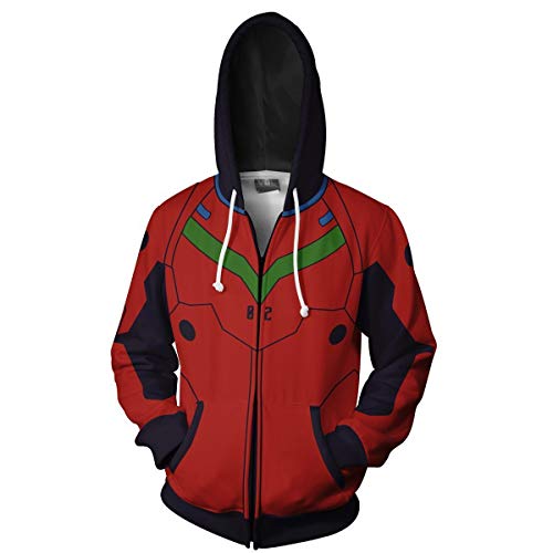 Ayanami Rei Pullover Asuka Langley Soryu Pullover Whisper of Flower Hoodie Unit-01 Anime Jacke Cartoon Langärmeliges Sweatshirts Ayanami Rei Cosplay Kapuzenjacke mit Reißverschluss von Gooyeh