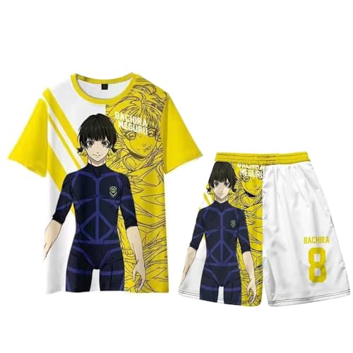 Beach Shorts Blue Lock T-shirt and Shorts Set Chigiri Hyoma/Bachira Meguru Anime Surfhose Casual Quick Dry Shorts 3D Print Casual Running Gym Shorts S-4XL von Gooyeh