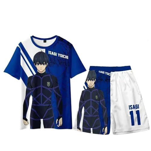 Beach Shorts Blue Lock T-shirt and Shorts Set Chigiri Hyoma/Bachira Meguru Anime Surfhose Casual Quick Dry Shorts 3D Print Casual Running Gym Shorts S-4XL von Gooyeh