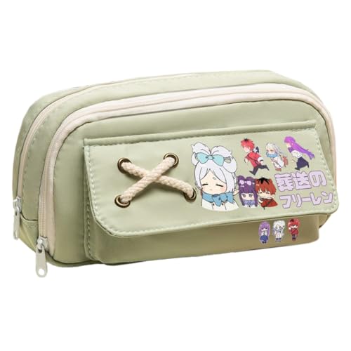 Frieren Federmäppchen Student Schreibwaren Federmäppchen Anime Frieren Merch Schreibwaren Tasche Schulsaison Geschenk für Schüler Mädchen und Jungen, Typ 2, 21*11*5.5cm, Kosmetikkoffer von Gooyeh