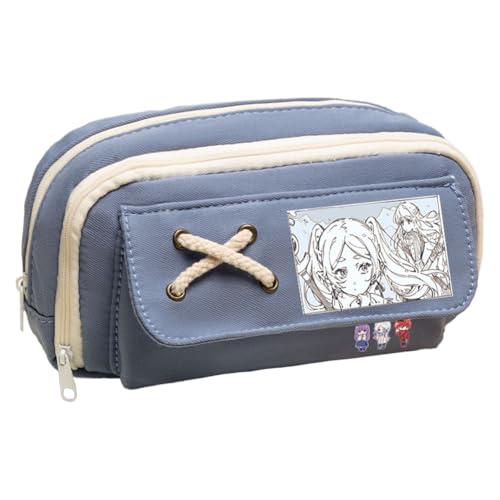 Frieren Federmäppchen Student Schreibwaren Federmäppchen Anime Frieren Merch Schreibwaren Tasche Schulsaison Geschenk für Schüler Mädchen und Jungen, Typ 4, 21*11*5.5cm, Kosmetikkoffer von Gooyeh