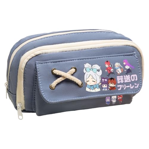 Frieren Federmäppchen Student Schreibwaren Federmäppchen Anime Frieren Merch Schreibwaren Tasche Schulsaison Geschenk für Schüler Mädchen und Jungen, Typ 5, 21*11*5.5cm, Kosmetikkoffer von Gooyeh