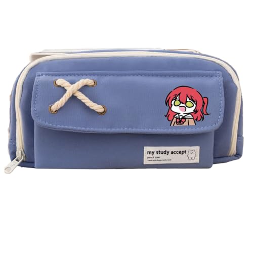 Gooyeh Gotō Hitori Federmäppchen Kita Ikuyo Anime Federmäppchen Schreibwaren Tasche Große Kapazität Cartoon Stifttasche Federmäppchen Tragbare Schreibwaren Box für Studenten, Kita Ikuyo Federmäppchen von Gooyeh