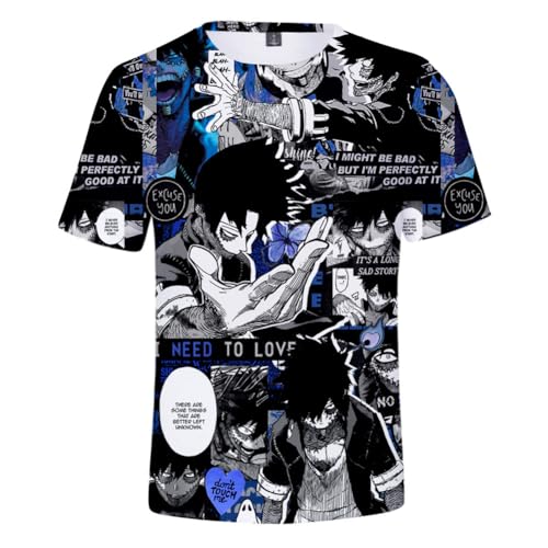 Gooyeh MHA Anime Peripherie Dabi 3D gedruckt Anime Kurzarm-T-Shirt Erwachsene Unisex-T-Shirt lose kurzärmelige Tops von Gooyeh