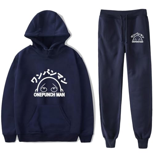 Gooyeh One Punch Man Jogging Anzug Set Saitama Kapuzenpullover Saitama Sweatshirt Zweiteiliges Set aus Sweatshirt mit Kapuze und Jogginghosen Sportbekleidung für Jungen und Mädchen von Gooyeh