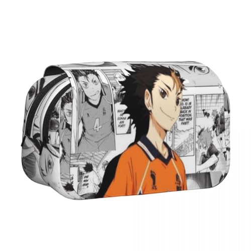 Hinata Shoyo Federmäppchen Anime Hinata Shoyo Federmäppchen Große Kapazität Stifttasche Cartoon Reißverschluss Student Schreibwaren Tasche für Jungen Mädchen, Typ 2, 21*10*7.5cm, Kosmetikkoffer von Gooyeh