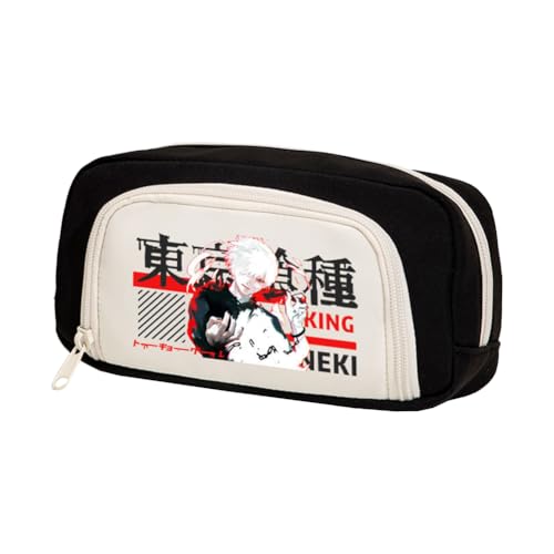 Kaneki Ken Federmäppchen Anime Kamishiro Rize Federmäppchen 3D-Druck Manga-Stil Große Kapazität Schreibwarentasche Tragbare Aufbewahrungstasche für Schüler Mädchen Jungen, Typ 3, 20*10*5cm von Gooyeh