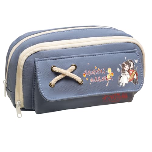 Xie Lian Federmäppchen Anime Hua Cheng Federmäppchen Leinwand Faser Große Kapazität Cartoon Schreibwaren Tasche Tragbare Aufbewahrungstasche für Schüler Mädchen Jungen, Typ 1, 21*11*5.5cm von Gooyeh