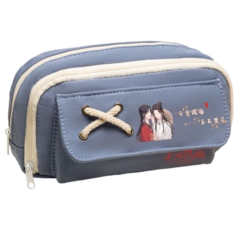 Xie Lian Federmäppchen Anime Hua Cheng Federmäppchen Leinwand Faser Große Kapazität Cartoon Schreibwaren Tasche Tragbare Aufbewahrungstasche für Schüler Mädchen Jungen, Typ 2, 21*11*5.5cm von Gooyeh