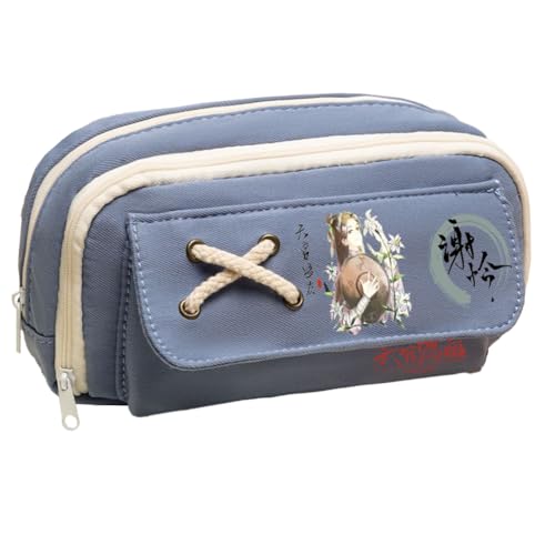 Xie Lian Federmäppchen Anime Hua Cheng Federmäppchen Leinwand Faser Große Kapazität Cartoon Schreibwaren Tasche Tragbare Aufbewahrungstasche für Schüler Mädchen Jungen, Typ 5, 21*11*5.5cm von Gooyeh