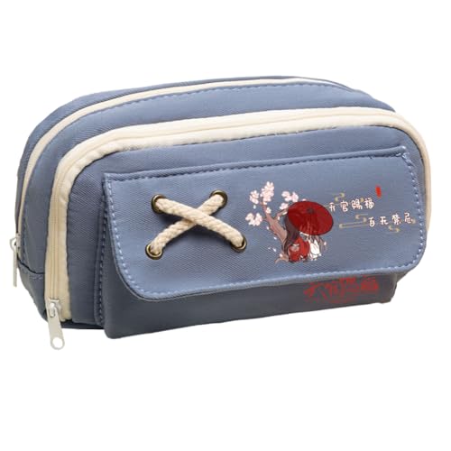 Xie Lian Federmäppchen Anime Hua Cheng Federmäppchen Leinwand Faser Große Kapazität Cartoon Schreibwaren Tasche Tragbare Aufbewahrungstasche für Schüler Mädchen Jungen, Typ 8, 21*11*5.5cm von Gooyeh