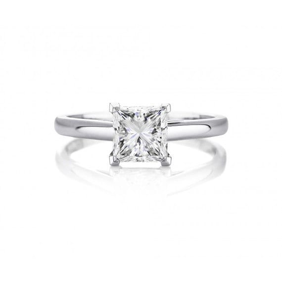 1 Karat Princess Cut Diamant Ring, Solitär Verlobungsring von GopalsJewelry
