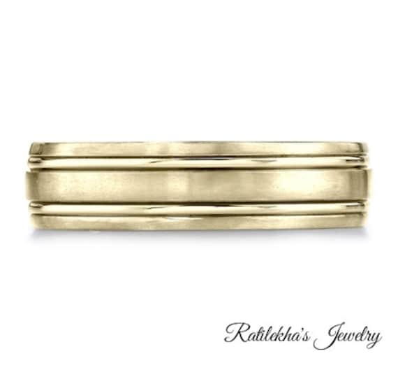 14K Gelb Gold Männer Ehering 14K Gelb Gold Männer Ehering von GopalsJewelry