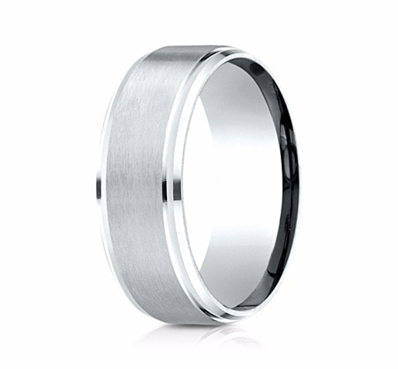 14K Weißgold Pinselstrich Herren Eheringe, Ring, Trauringe, Gold Eheringe 14K Weißgold Pinselstrich Herren Eheringe, Ring, Trauringe, Gold Eheringe von GopalsJewelry