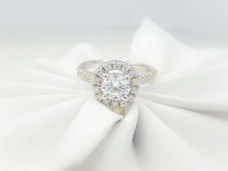 Diamant-Verlobungsring, 14 K Weiß Oder Gelbgold, Halb Mount Ring von GopalsJewelry