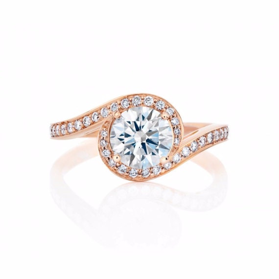 Forever One Moissanit Verlobungsring, Verlobungsring Roségold, Roségold Diamant von GopalsJewelry